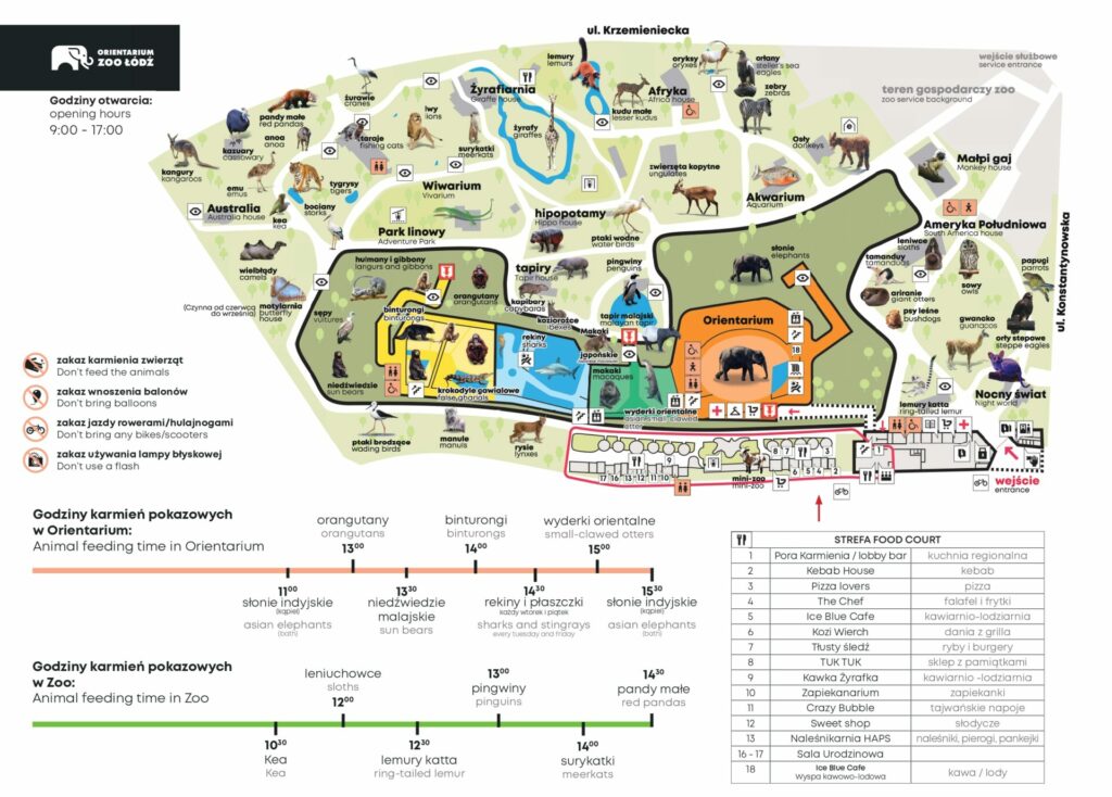 Mapa ZOO Łódź